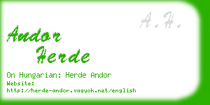 andor herde business card